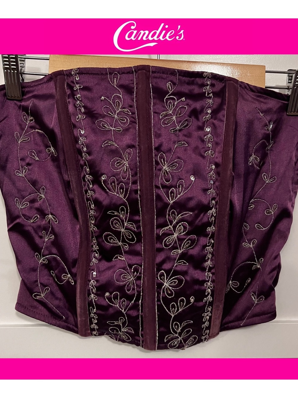 Candie's Purple Beaded Corset Top